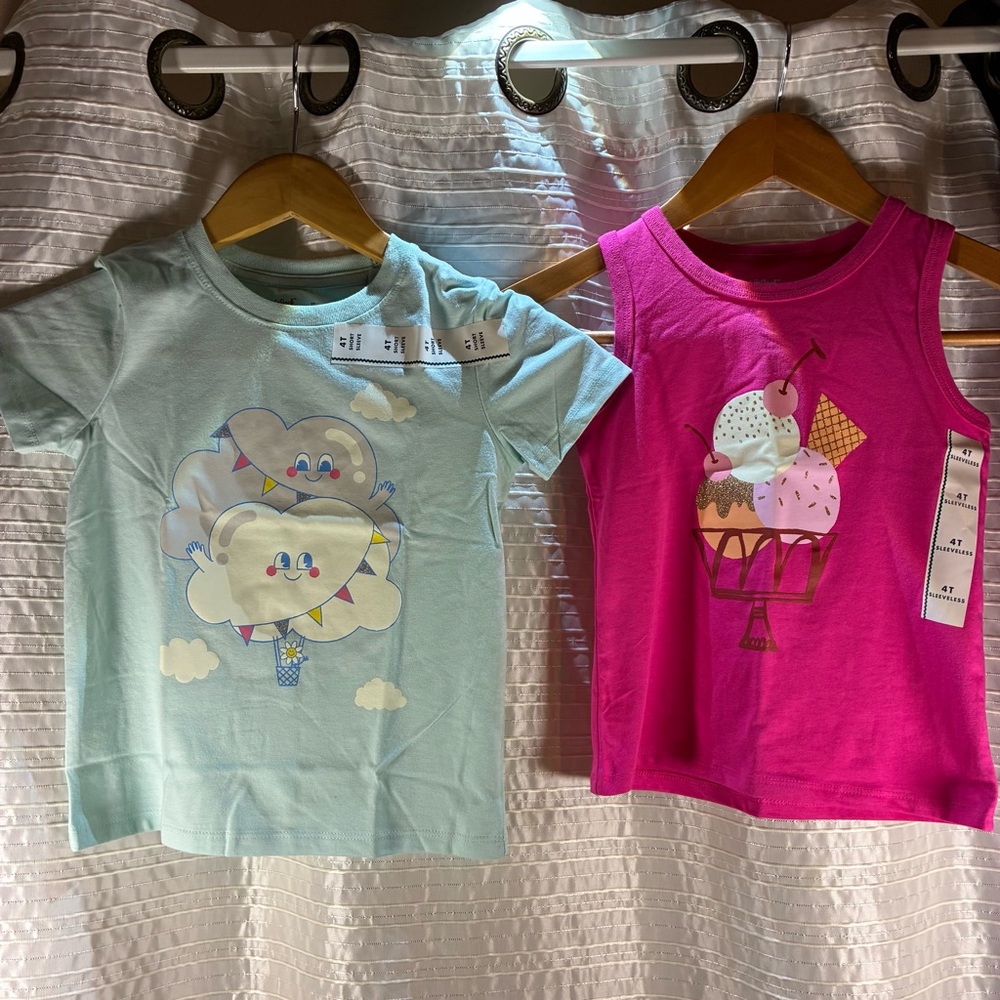 Cat & Jack Kids' Tees - Ice Cream and Cloud Designs
